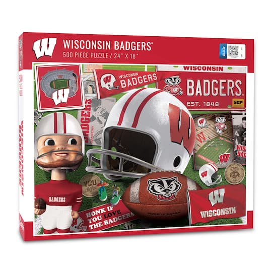 College Team Retro Series 500 Piece Puzzle By Youthefan in Wisconsin Badgers | 18" x 24" | Michaels®